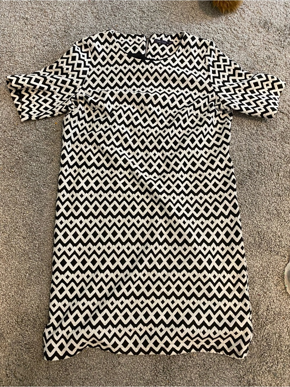 Black & White Geometric Shift Dress